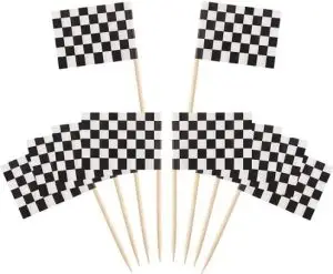 Checkered Flag Cupcake Picks 12 Count