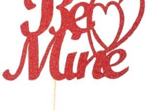 Be Mine Cake Topper Pick Red