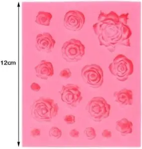 Assorted Roses Silicone Mold 21 Cavity
