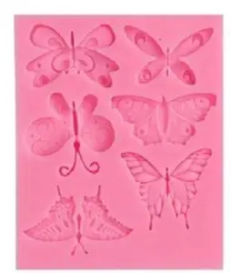 Assorted Butterfies Silicone Mold 6 Cavity