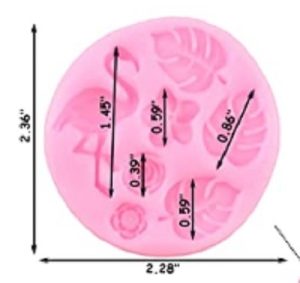 Silicone Mold Flamingo/Leaves 5 cavity