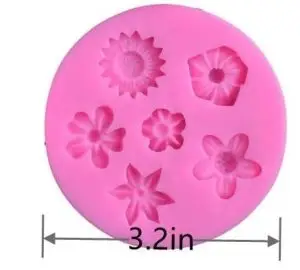 Assorted Flowers Silicone Mold 6 Cavity