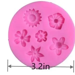 Assorted Flowers Silicone Mold 6 Cavity