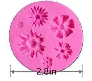 Assorted Flowers Silicone Mold 6 Cavity