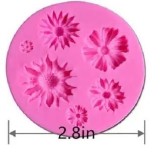 Assorted Flowers Silicone Mold 6 Cavity