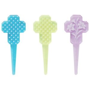 Pastel Crosses Cupcake Picks 12 count
