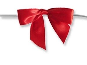Red Large Bow with Twist Tie 5 Count