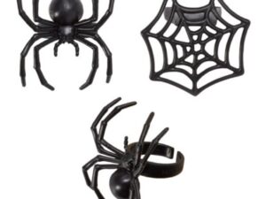 Ghoulish Spider and Web Cupcake Rings 12 Count