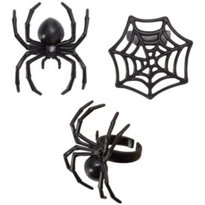 Ghoulish Spider and Web Cupcake Rings 12 Count