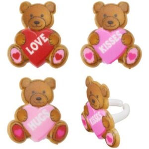 Valentine Bears Cupcake Rings 12 count