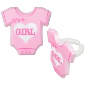 It's Girl Onesie Rings Cupcake Rings 12 count