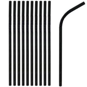 Solid Black Paper Straws 25 count