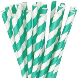 Turquoise Paper Straws 25 Count