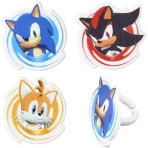 Sonic, Tails and Shadow Cupcake Rings 12 Pieces