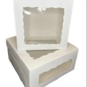 10 in. Cake Box White Double Window 6 inches Tall