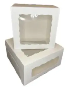 Cake Box White Double Window 10 x 10 x 6 inches