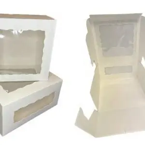 12 in Cake Box White Double Window 6 inches Tall