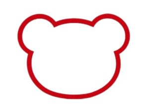 Bear Face Cookie Cutter 3.5 inches Red