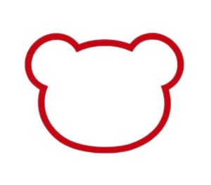 Bear Face Cookie Cutter 3.5 inches Red