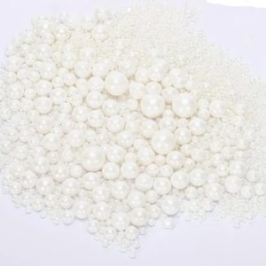 White Sugar Pearls 5- Sizes 3.5 oz. Container