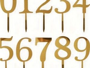 Cake Topper Acrylic Gold Picks #0-9