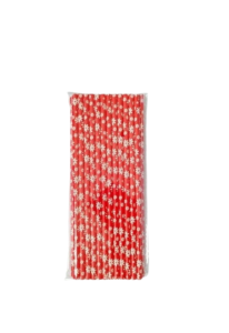 Red Paper Straw W/Snowflakes 25 Count