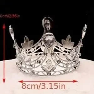 Cake Topper Crown Silver 3 in.