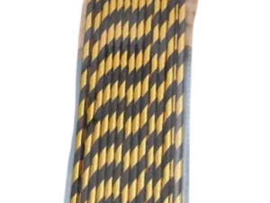 Gold/Black Stripe Paper Straw 25 Count