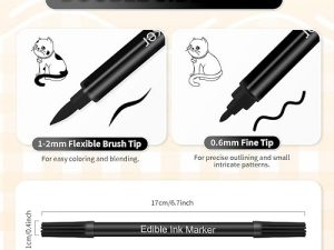 Black Edible Marker Pens 2 Count
