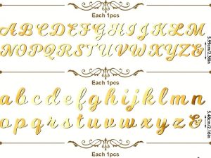 Cake Topper Gold Acrylic Letters and Numbers 64 pieces