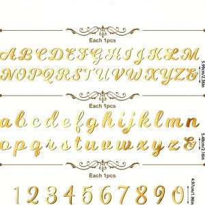 Cake Topper Gold Acrylic Letters and Numbers 64 pieces