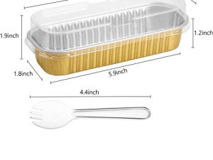 Mini Loaf Gold Foil Pan W/ Lid And Spoon - 25 Count