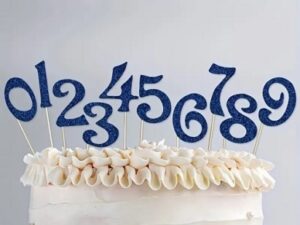 Glitter Blue Numbers 0-9 Cake Topper