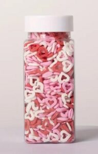 Red/White/Pink Sugar Heart Sprinkle 3.5 oz. Jar