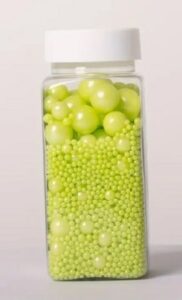 Neon Green Sugar Pearls Assorted Size 3.5 oz. Jar