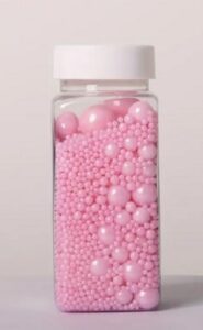 Pink Sugar Pearls Assorted Sizes 3.5 oz. Jar