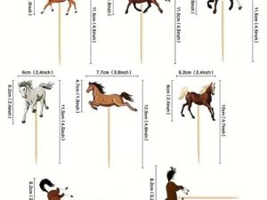 Horse Cake Topper Picks 8 Count