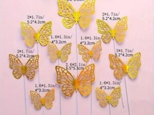 Gold Butterflies Cake Top 10 Count