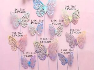 Silver Butterflies Cake Top 10 Count