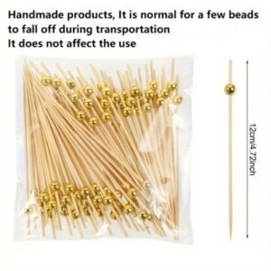 Wooden Picks Gold Pearl 50 Count