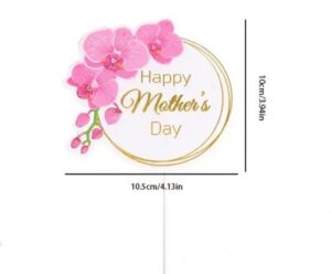 Happy Mom Day Round Pink Cake Topper