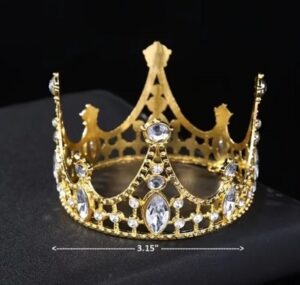 Gold Crown Cake Topper 3 inches