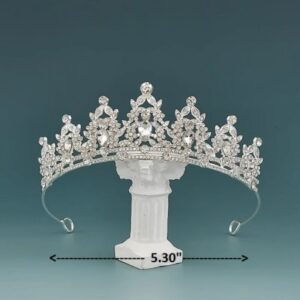 Silver Tiara With Gems Cake Top 5.3 inches