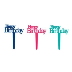 Happy Birthday Cupcake Picks 12 count