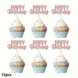 Happy Birthday Cupcake Picks12 Count