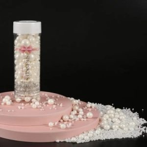 Sugar Pearls White Assorted Sizes 4.58 oz. Jar