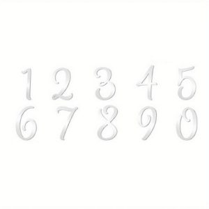 Acrylic Silver Numbers 0-9 Cake Topper
