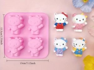 Hello Kitty Standing Silicone Mold 4 Cavity
