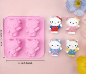 Hello Kitty Standing Silicone Mold 4 Cavity