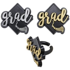 Grad Foil Cupcake Rings 12 Count